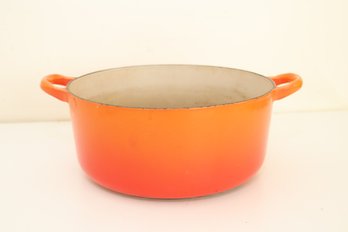 Vintage Le Creuset 'E' Oval Dutch Oven Pot Ombre Flame Orange (NW-5)