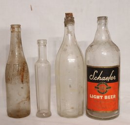 Vintage Glass Bottles Pepsi Cola, Schafer Light Beer (F-76)