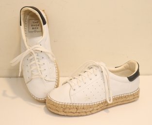 The Shoe Box White Leather Sneakers Rope Soles Size 38