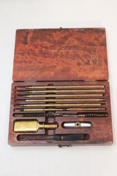 Vintage Gun Cleaning Kit In Wood Box (I-34)