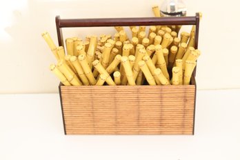 Service For 24 Bamboo Handled Flatware In Storage Caddy Murval (Tl-13)