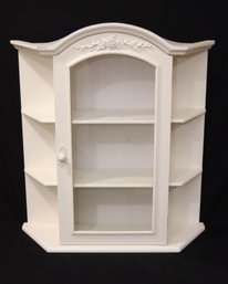 White 3 Shelf Display Cabinet With Glass Door Table Top Or Wall Mount (J-22)