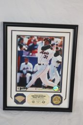 Framed Mike Piazza Game Used Bat Piece 641/650 With COA (R-90)