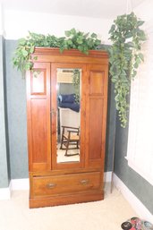 Vintage Wooden Armoire (B-42)