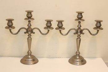 Pair Of 3 Candle Candelabras (G-1)