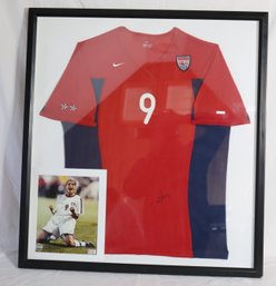 Signed Framed Mia Hamm Jersey And 8x10 Photograph