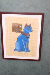 Framed Egyptian Blue Cat (B-43)