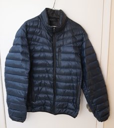 INC International Concepts Down Puffer Jacket, Size L, Navy Blue