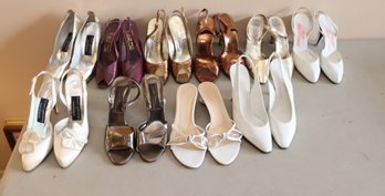 Womens Shoe Lot: Stuart Weitzman, Charles Jourdan, Bruno Magli Size 6 1/2-7. (T-9)