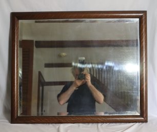 Vintage Tiger Oak Framed Mirror