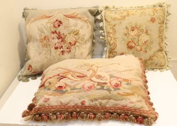 3 Embroidered Throw Pillows