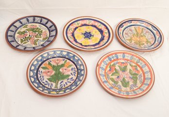 Vintage Set Of 5 Moroccan Plates