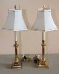 Brass Candlestick Table Lamps.