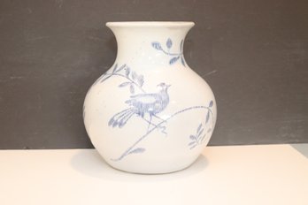 Pottery Barn Hand Painted Bird Ceramic Vase (GF-1)