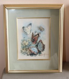 Framed Butterfly Artwork Signed (T-23)