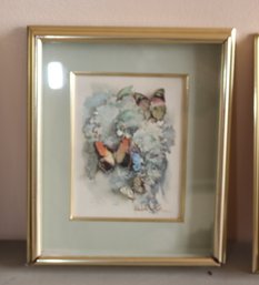 Framed Butterfly Artwork Signed (T-24)