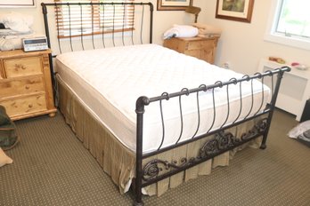 Metal Bed Frame Headboard/ Footboard W/ Mattress And Boxspring