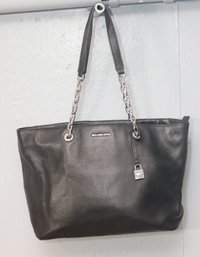 Michael Kors Black Leather Tote Bag (H-30)