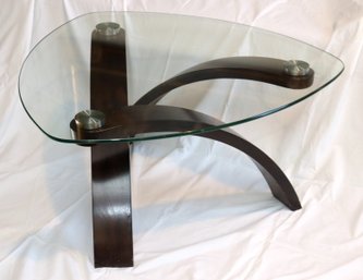 Glass Top Coffee Or Side Table. (F-2)