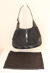 GUCCI Jackie 13306 Black Nylon Leather - Shoulder Bag (AH-5)