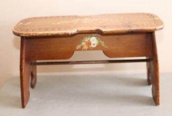 Vintage Painted Wooden Bench