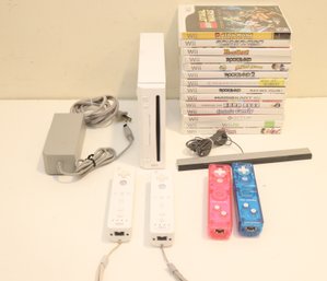 Wii Game Console W/ 4 Controllers And 14 Games (GF-15)