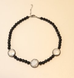 Black Beaded Necklace From Fox's Of Delray Beach, Fl (H-54)