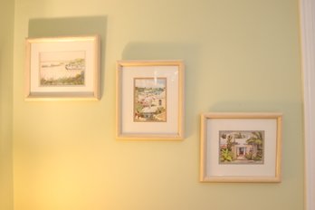 3 Framed Bermuda Prints Jill Amos Raine, Mary Powell, & Diana Higgenbotham. (L-7)