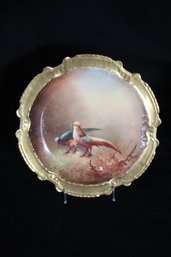 Vintage LRL Limoges France Hand Painted Signed Bird Plate (B-45)