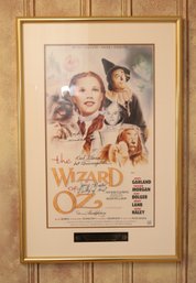 Framed Wizard Of Oz Poster Signed By 3 Munchkins W/ COA Autographed (L-11)