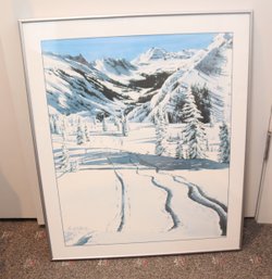 Aspen Snowmass 'Fresh Tracks' By Linda Roberts Framed