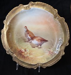 Vintage LRL Limoges France Hand Painted Signed Bird Plate (B-48)