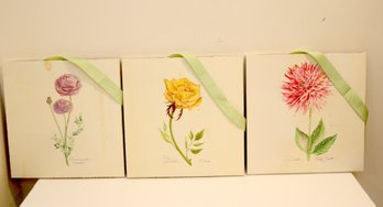 3 Floral Wall Hanging Boards