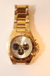 Freelook Gold-Toned Stainless Steel Chronograph Quartz Wrist Watch HA5303GM3. (H-72)