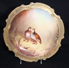 Vintage LRL Limoges France Hand Painted Signed Bird Plate (B-51)
