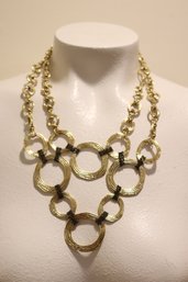 VINTAGE KS Paris Gold-Tone Ring Necklace (H-73)