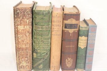 Antique/ Vintage Book Lot: Tennyson, Swiss Family Robinson, Queen Victoria (L-30)