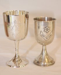 Vintage Esco Sterling Silver Kiddush Cup And Silverplate One