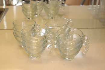 Set Of 12 Glass Punch Cups (f-39)
