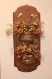 Vintage Wooden Wall Decor With Dried Flowers