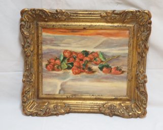 Vintage Framed Renoir 'Strawberries'  Painting 1972. (F-26)