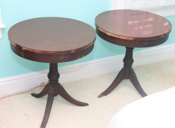 2 Vintage Round End Tables (R-6)