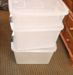 3 Plastic Storage Boxes With Lids