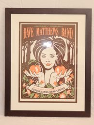 Framed Dave Matthews Band Concert Poster Signed And Numbered