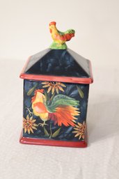 Ceramic Rooster Storage Container