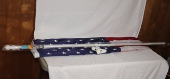 Annin 4x6 Ft US Flag With Metal Flag Pole And Wall Mount
