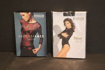 New In Package Wolford Baccara Lace Sweater & Velvet De Luxe Bodysuit (HZ-10)