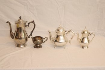 Silverplate Teapots And Coffee Pot W/ Creamer