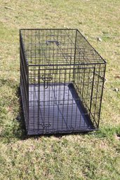 Black  Metal Dog Pet Cage Crate W/ Divider (B-78)