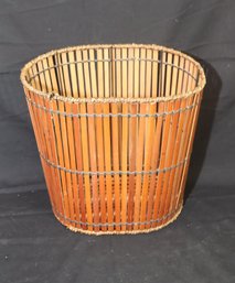 Wood Slat Waste Basket  (R-22)